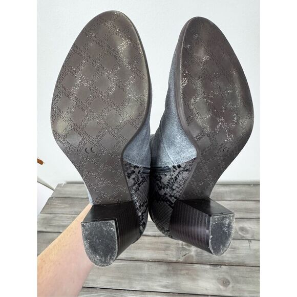 Vionic Naomi Womens Gray Suede Snake Print Heeled Ankle Booties Size 8 - Picture 7 of 12